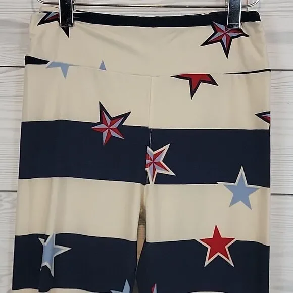 LulaRoe Americana striped leggings with stars Women's Size S - Picture 2 of 10